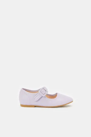 Girls Lilac Velcro Strap Ballerina