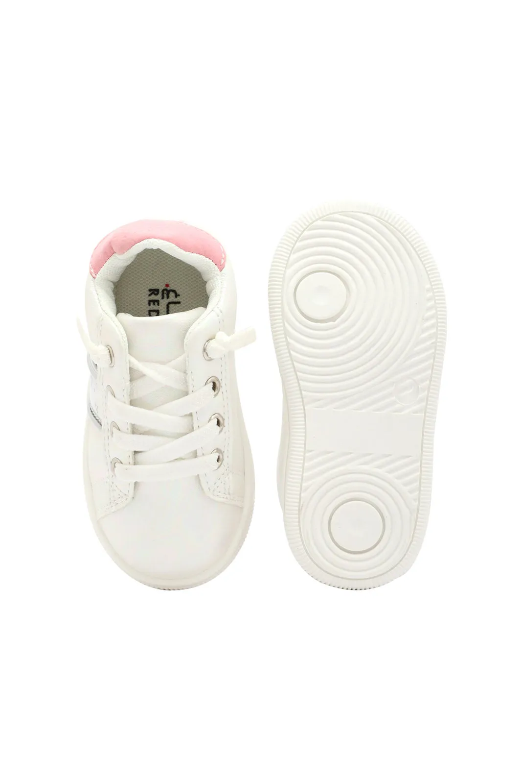 Girls White Lace-Up Sneaker