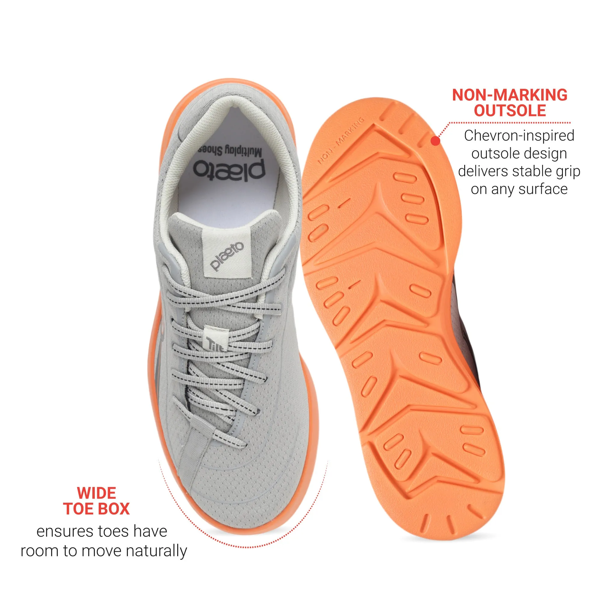 Go Men's Sports Shoes - Grey / Orange