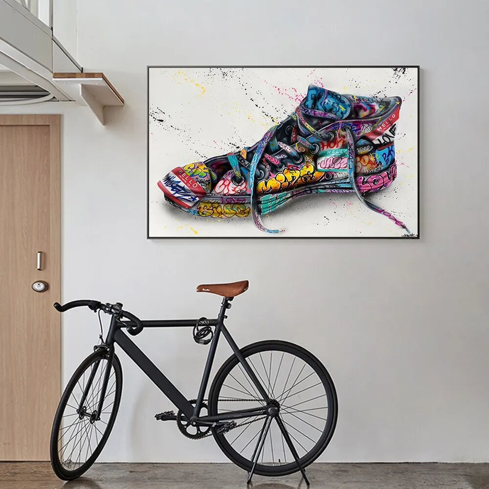 Graffiti Artwork Sneakers Canvas Wall Art