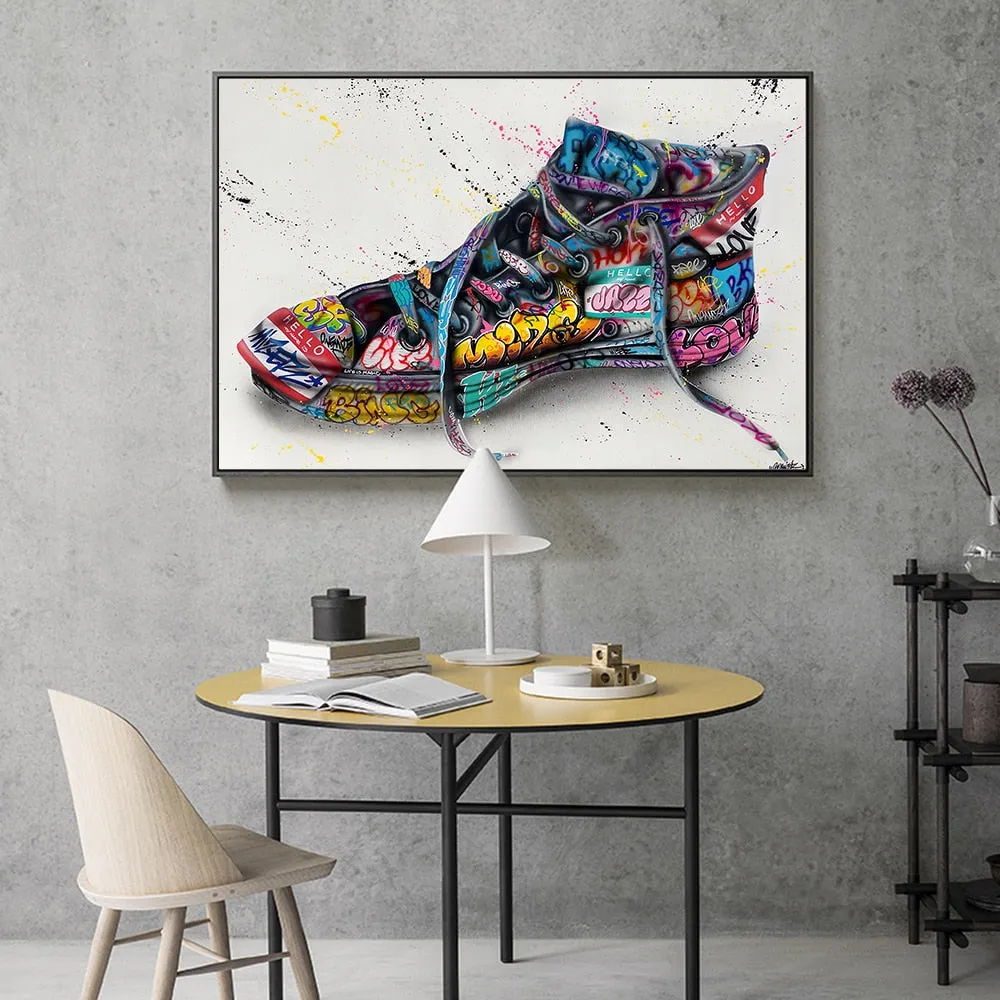 Graffiti Artwork Sneakers Canvas Wall Art