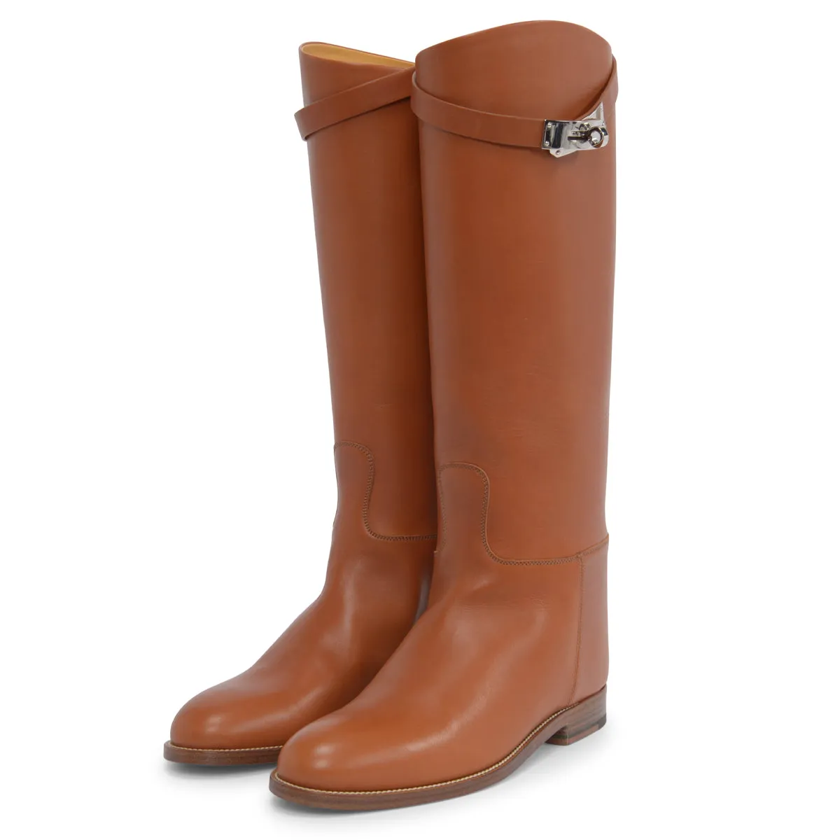 Hermes Natural Heritage Calfskin Kelly Jumping Boots 38.5