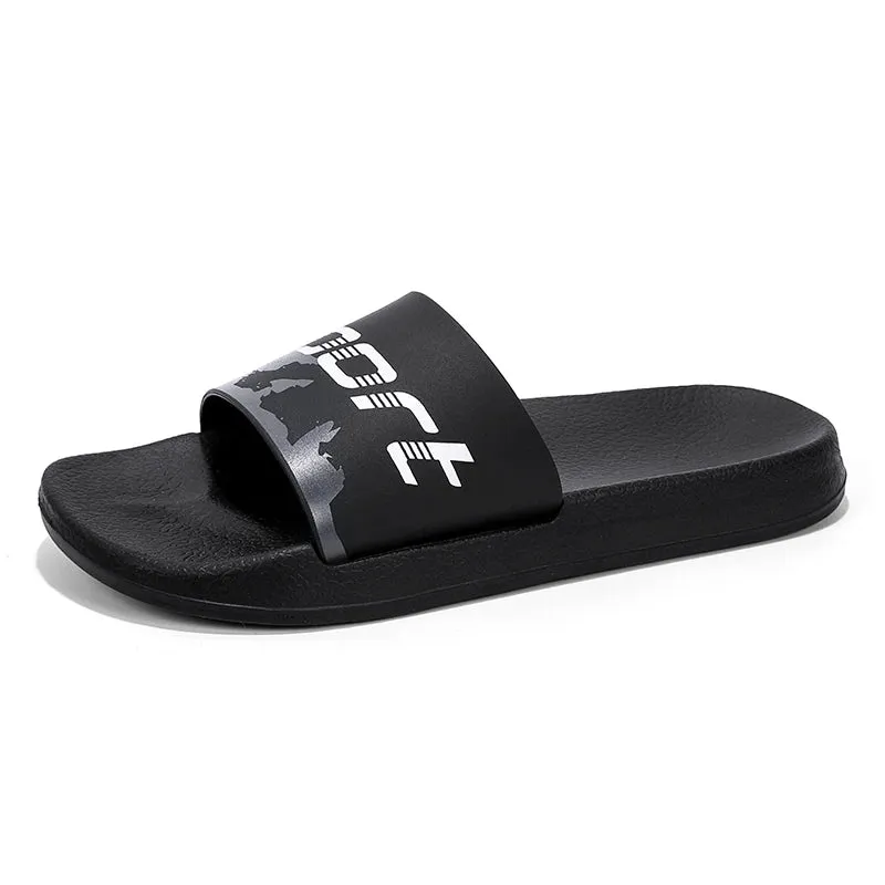 Hnzxzm Black Men Walking Sandals Flat Youth Fashion Swimming Pool Water Shoes Quick Drying Male Indoor Outdoor Summer Slides