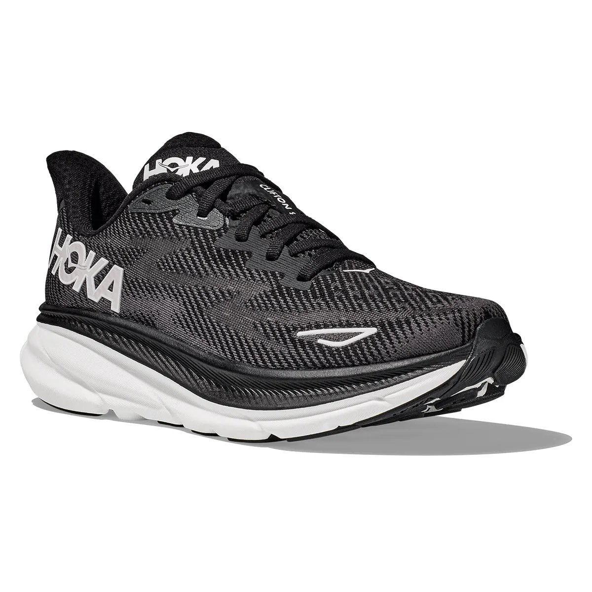 Hoka Clifton 9 Mens | Black / White