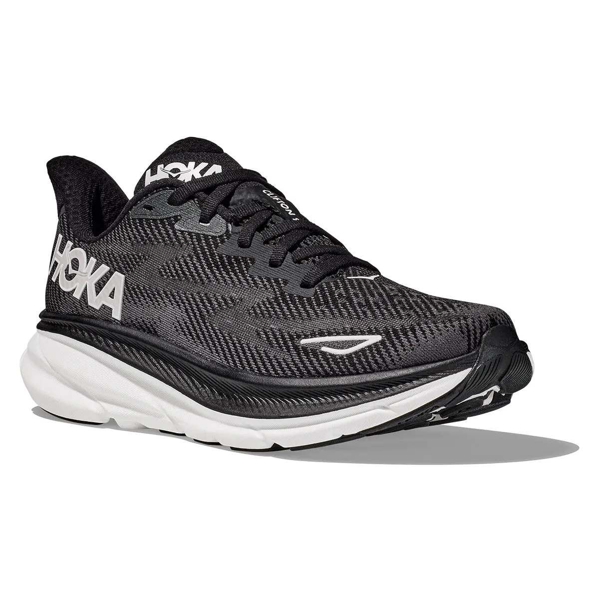 Hoka Clifton 9 Womens | Black / White