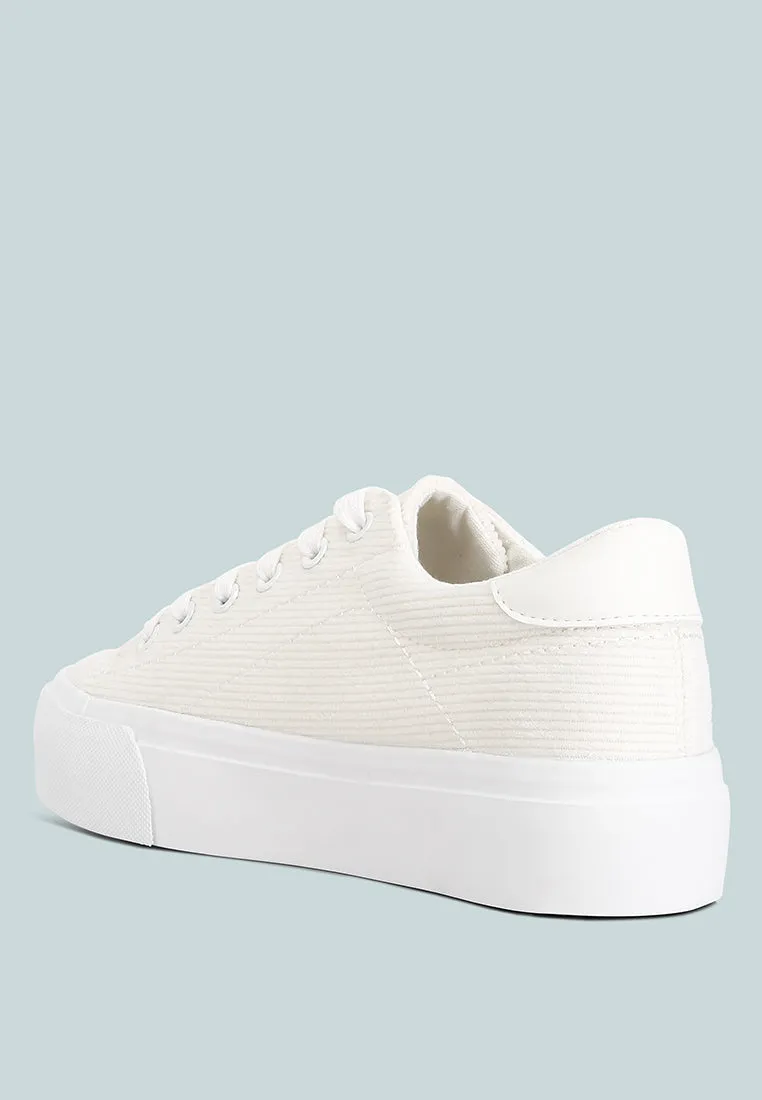 Hyra Solid Flatform Canvas Sneakers