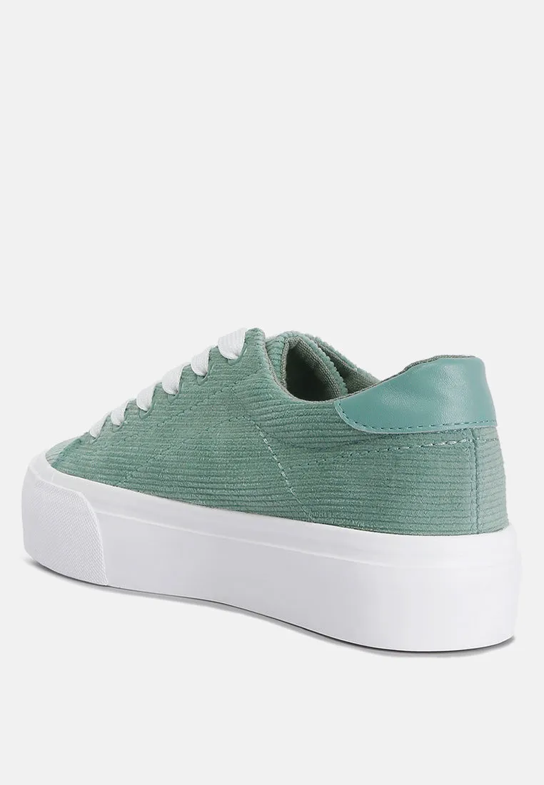 Hyra Solid Flatform Canvas Sneakers