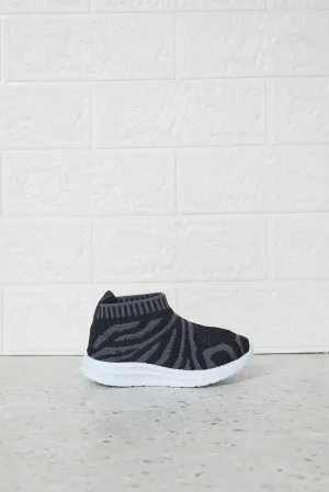 Infant Boys Black Knit High-Top Sneakers