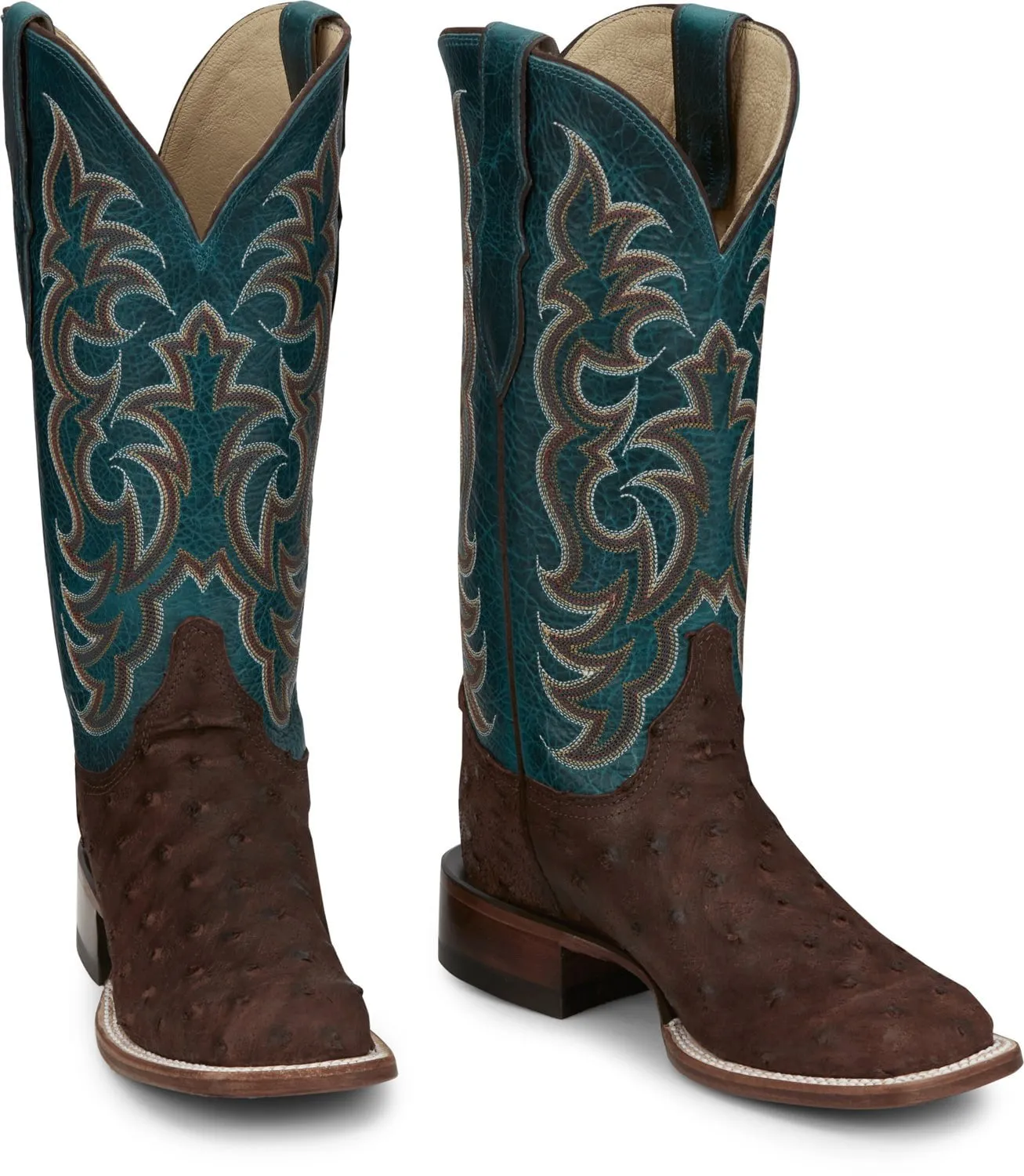 Justin Mens Cowgal Wild Cigar Full Quill Ostrich Cowboy Boots