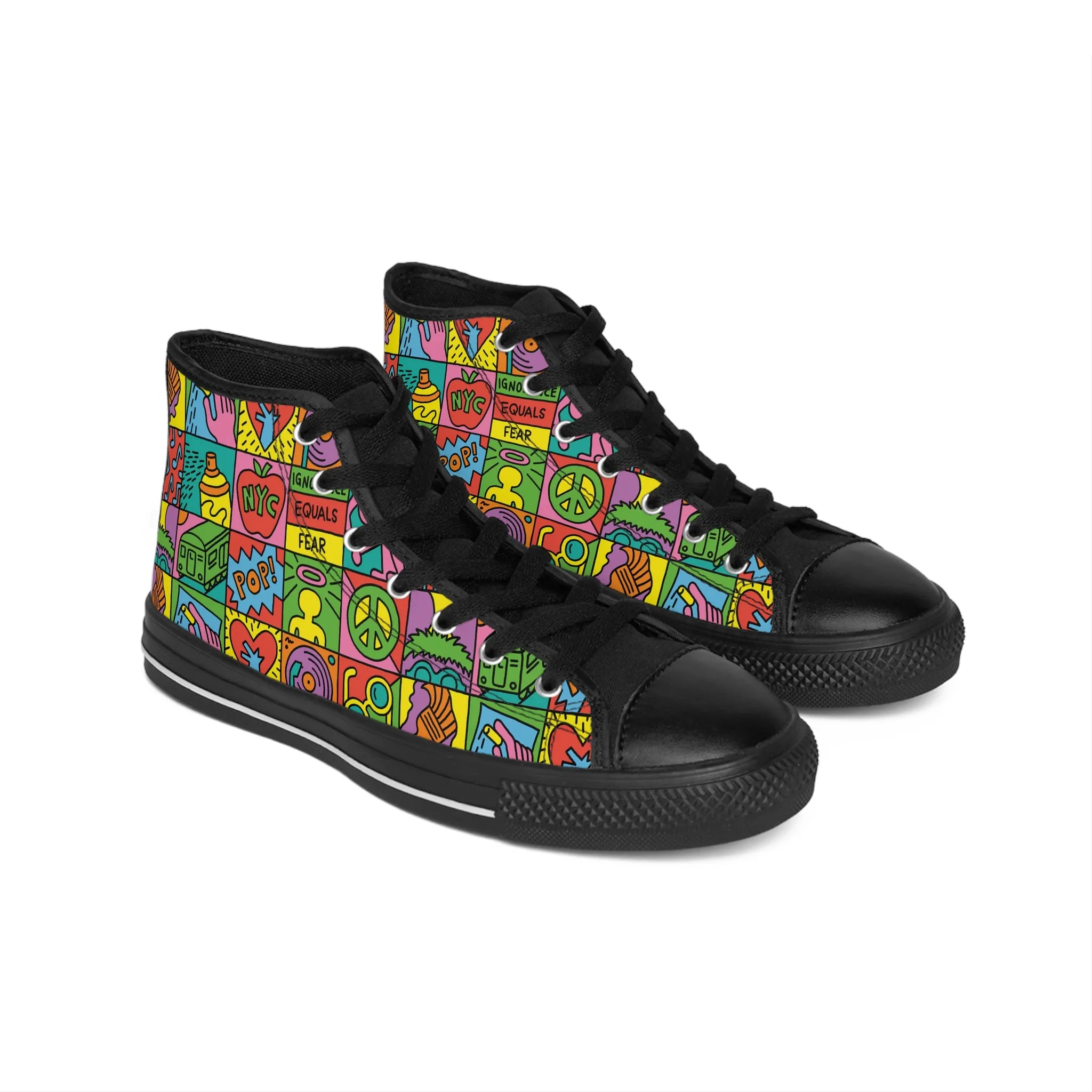 Keith Haring pop art figures Men's Classic Sneakers