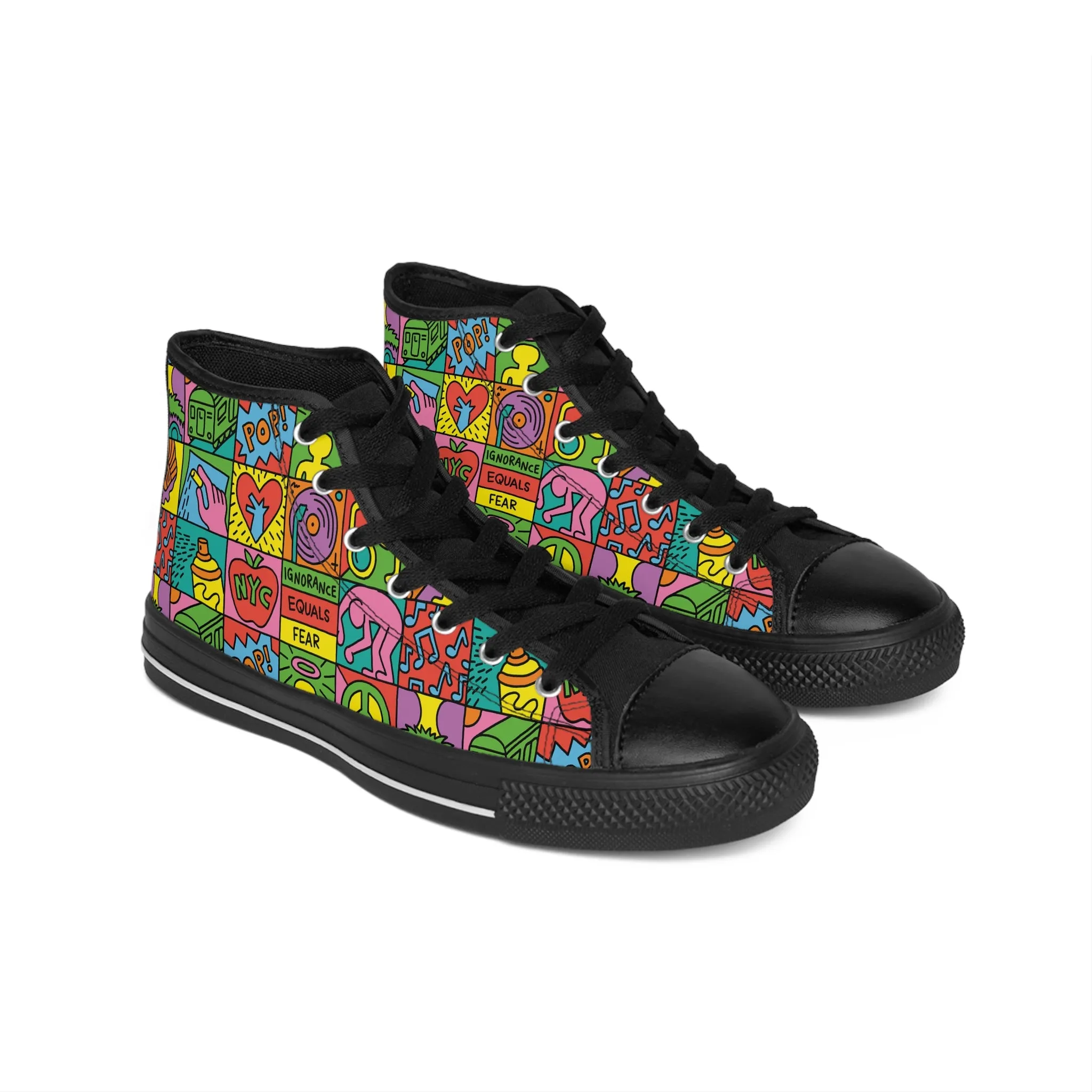 Keith Haring pop art figures,Women's Sneakers