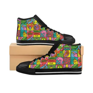 Keith Haring pop art figures,Women's Sneakers