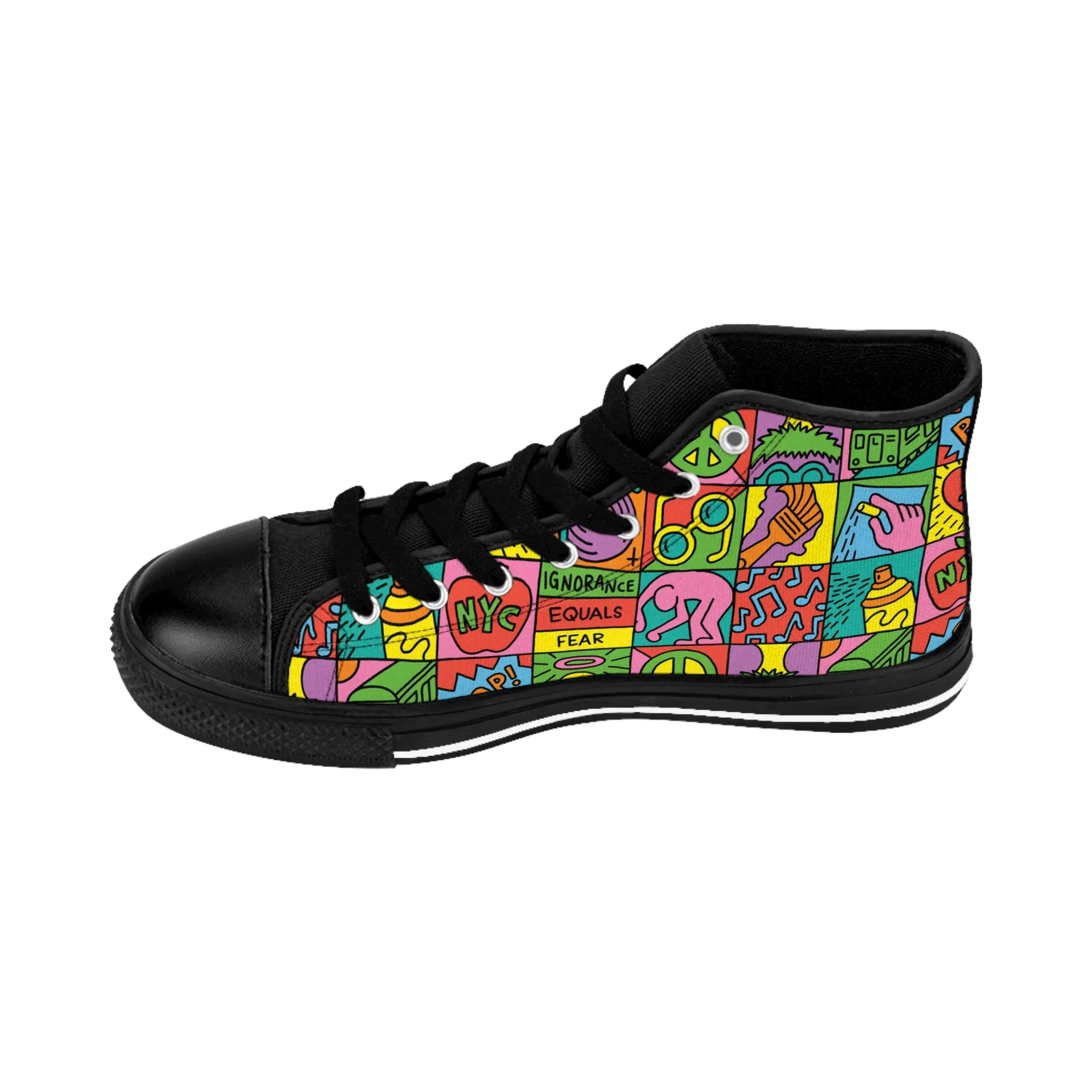 Keith Haring pop art figures,Women's Sneakers