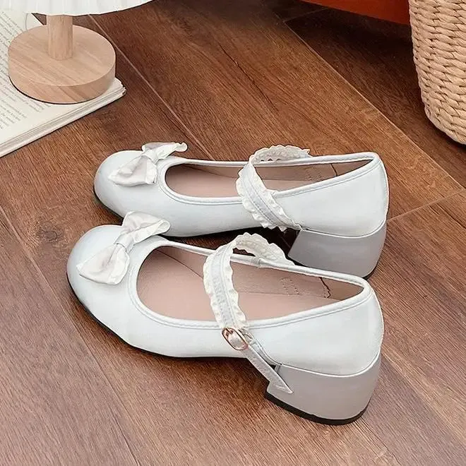 KIylethomasw New Spring Autumn Mary Jane Shoes Fashion Shallow Round Toe Mid Heel Shoes Ladies Elegant Outdoor Single Pumps Shoes