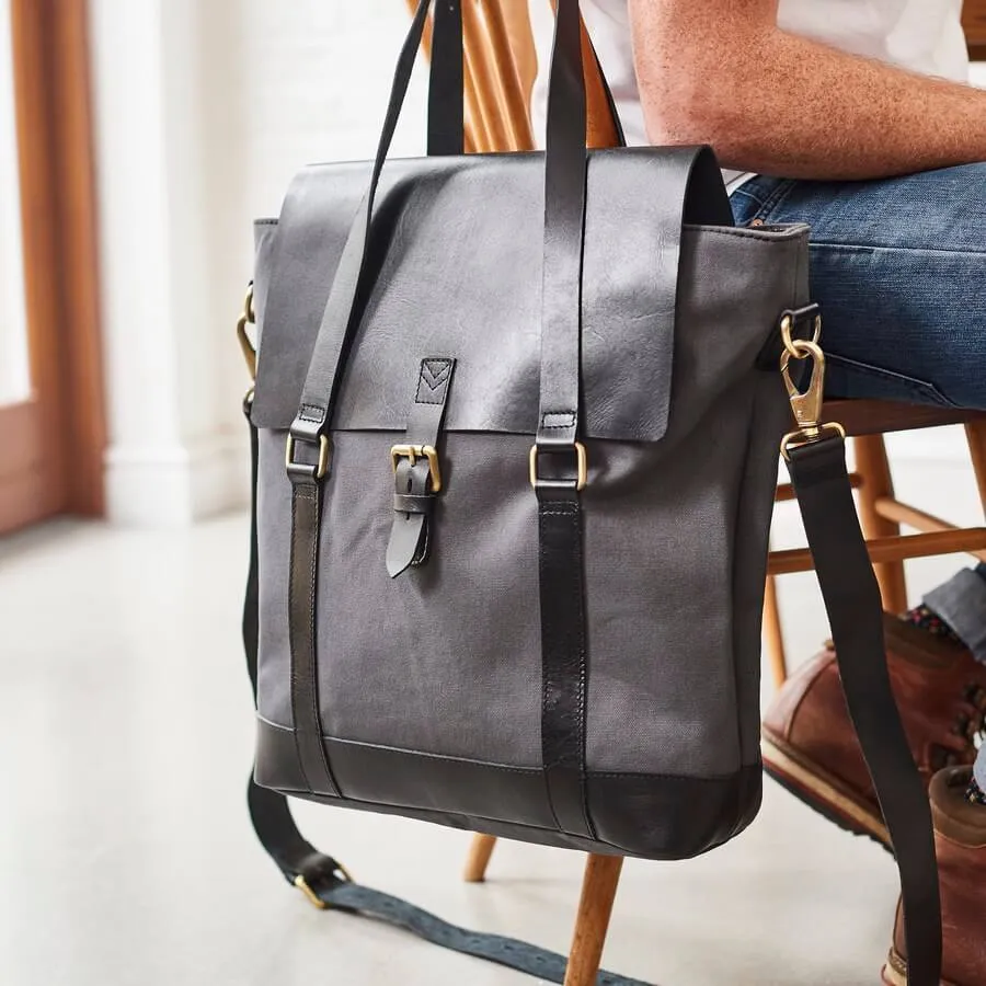 Leather and Canvas Holdall Bag