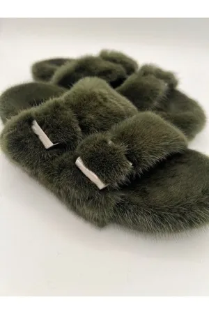 Linda Richards Mink Slide MKS-01 | Olive Green