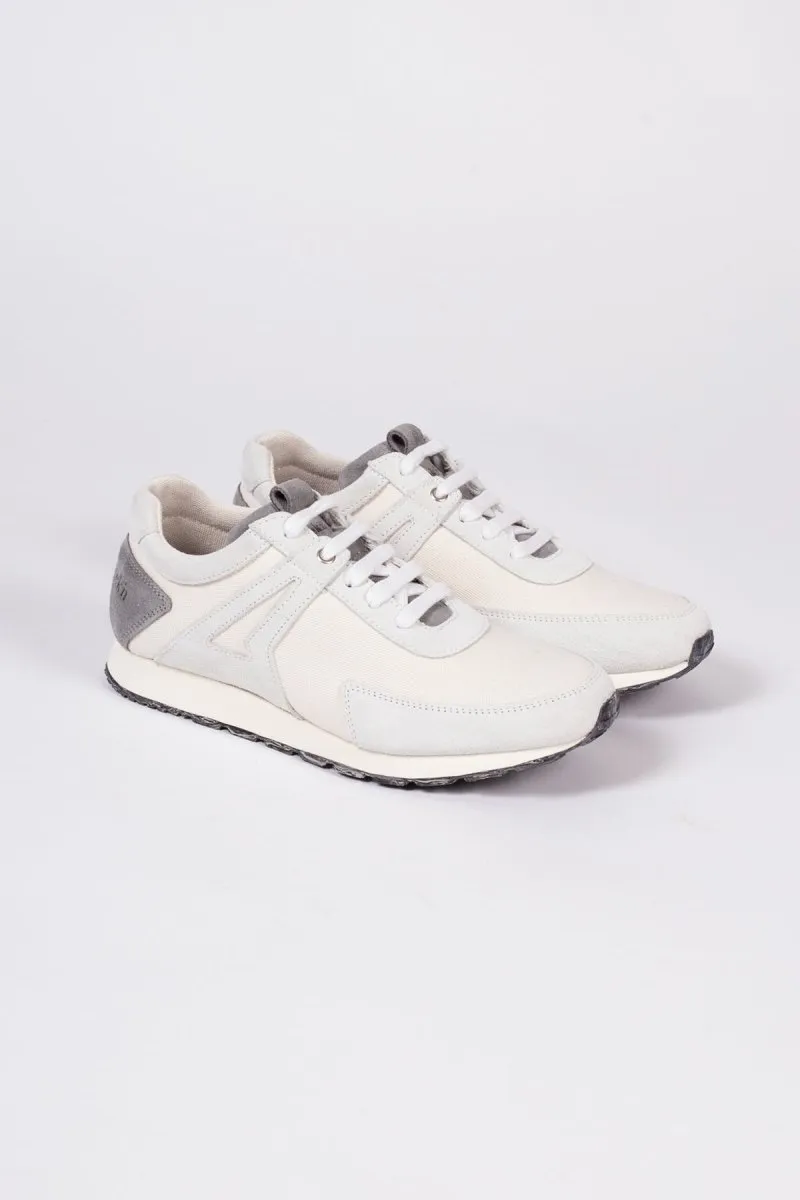 Low Seed Runner | White Suede   Canvas