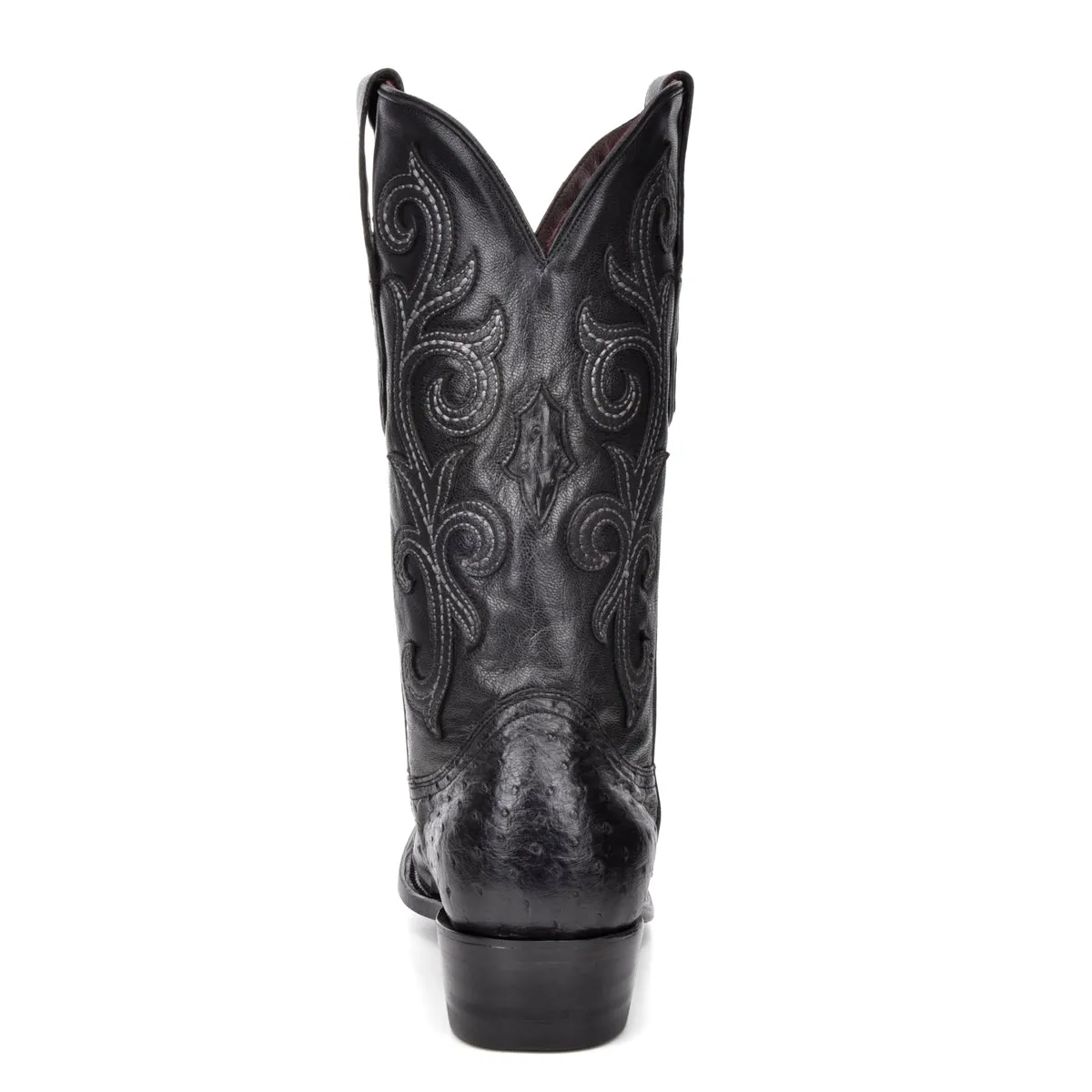 M2142 - Montana black dress cowboy ostrich boots for men