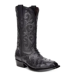 M2142 - Montana black dress cowboy ostrich boots for men