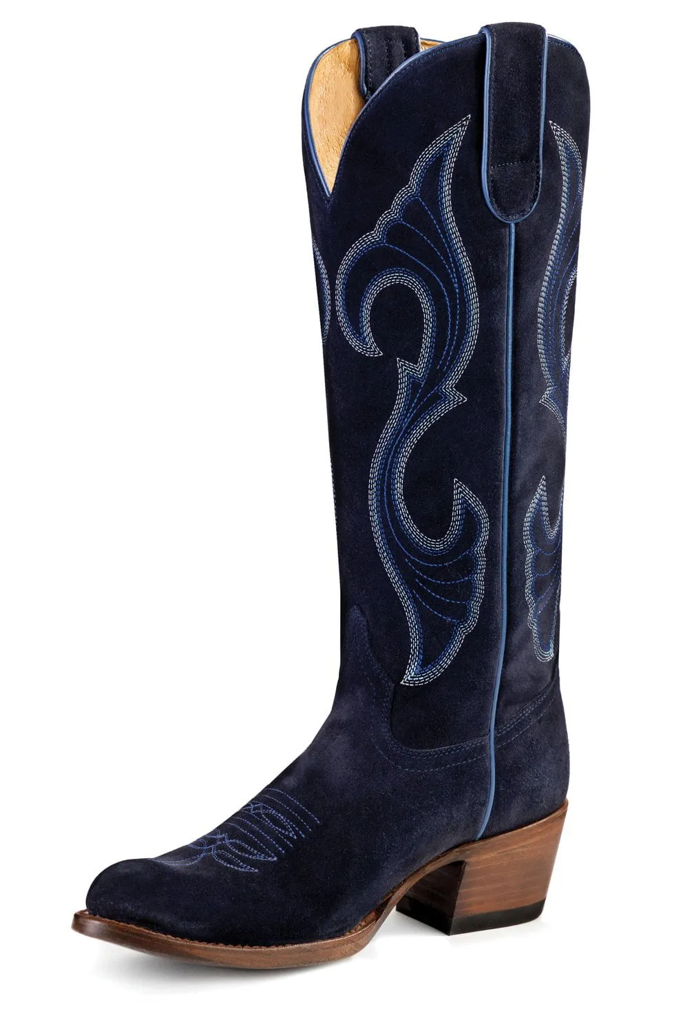 Macie Bean Womens Midnight in Paris Marine Blue Suede Cowboy Boots 7.5 M