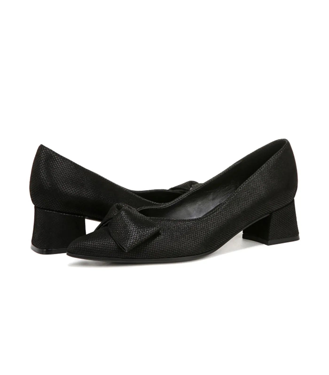 Mavis Bow Pump Glossy Suede Black