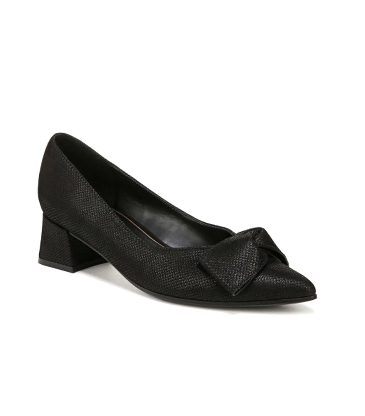 Mavis Bow Pump Glossy Suede Black