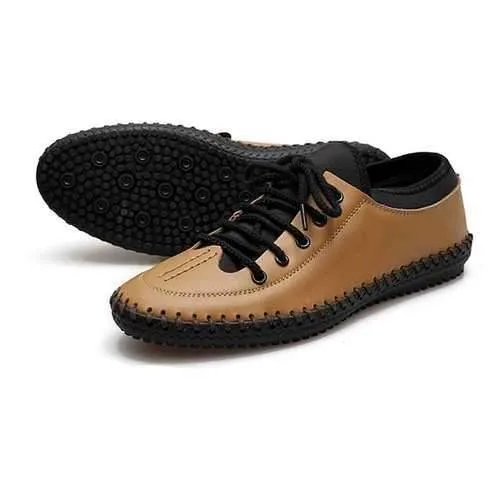 Men Shoes Round Toe Lace Up Casual Outdoor Comfortable Business Flats