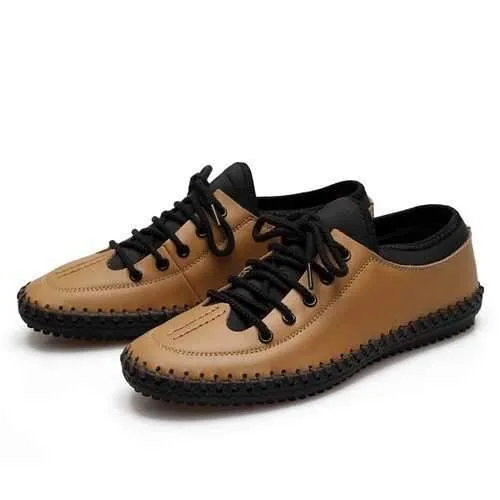 Men Shoes Round Toe Lace Up Casual Outdoor Comfortable Business Flats