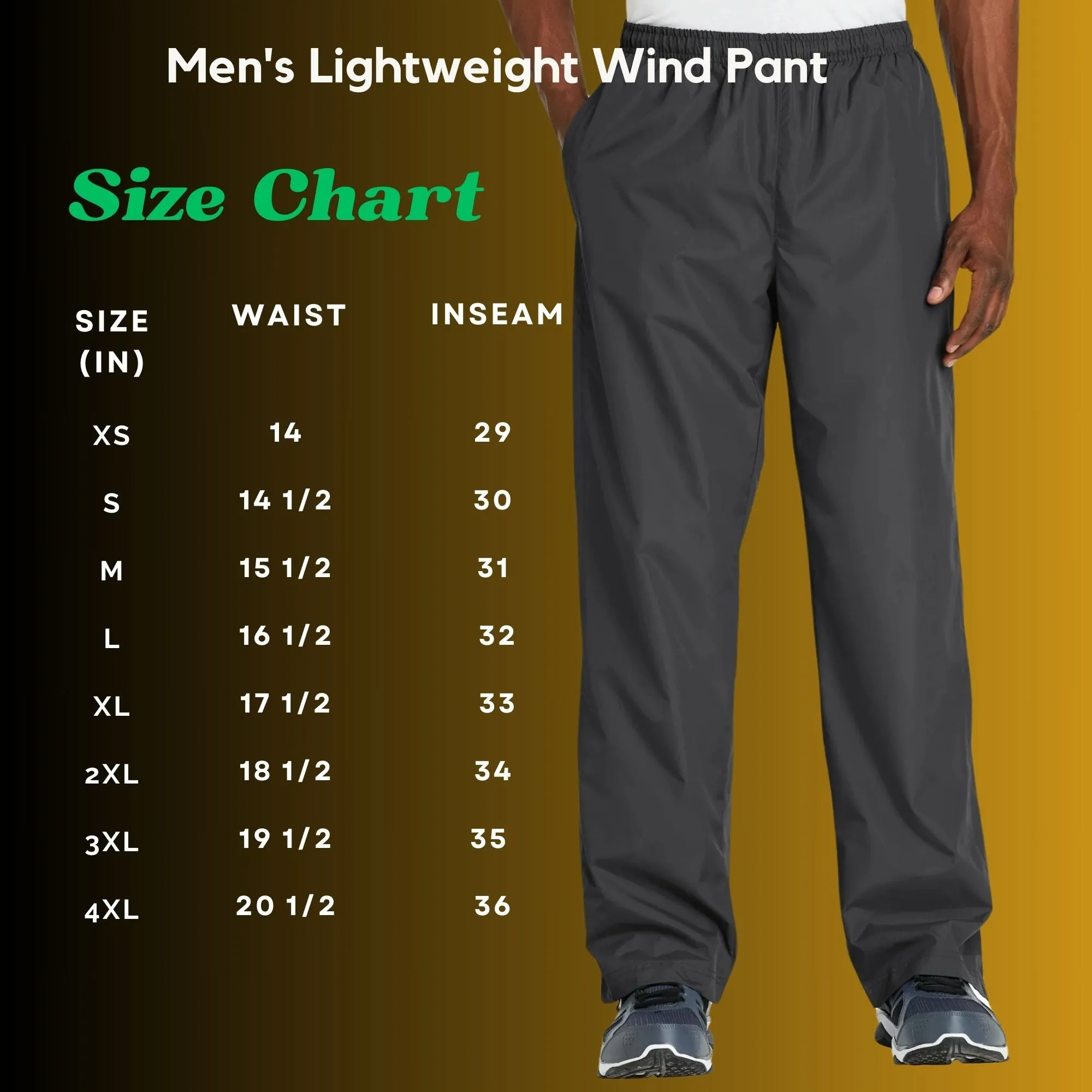 Men's Lightweight Hiking Pants Breathable Quick Dry Fit Camping Fishing Running Athletic Active Jogger Wind Pants