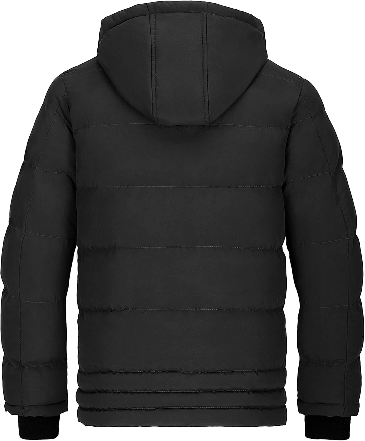 Men'S Thicken Puffer Jacket Padded Waterproof Warm Winter Coat with Hood