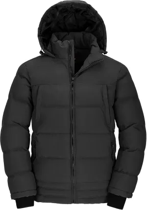 Men'S Thicken Puffer Jacket Padded Waterproof Warm Winter Coat with Hood