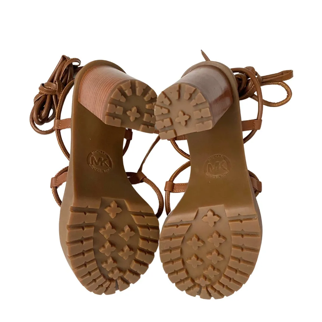 MICHAEL KORS Vero Lug Platform Sandals Tan