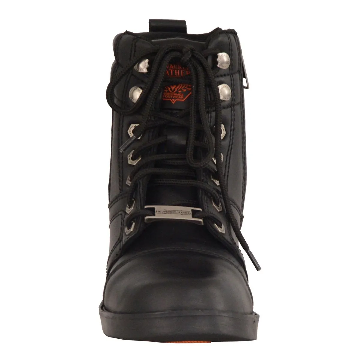 Milwaukee Leather MBK9255 Boys Black Lace-Up Boots with Side Zipper Entry