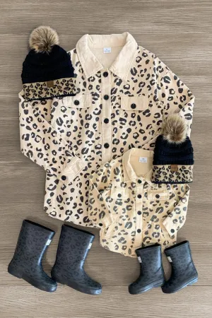 Mom & Me - Cream Leopard Corduroy Shacket