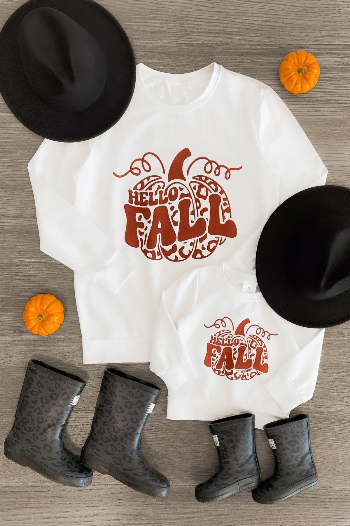 Mom & Me - "Hello Fall" White Long Sleeve Top