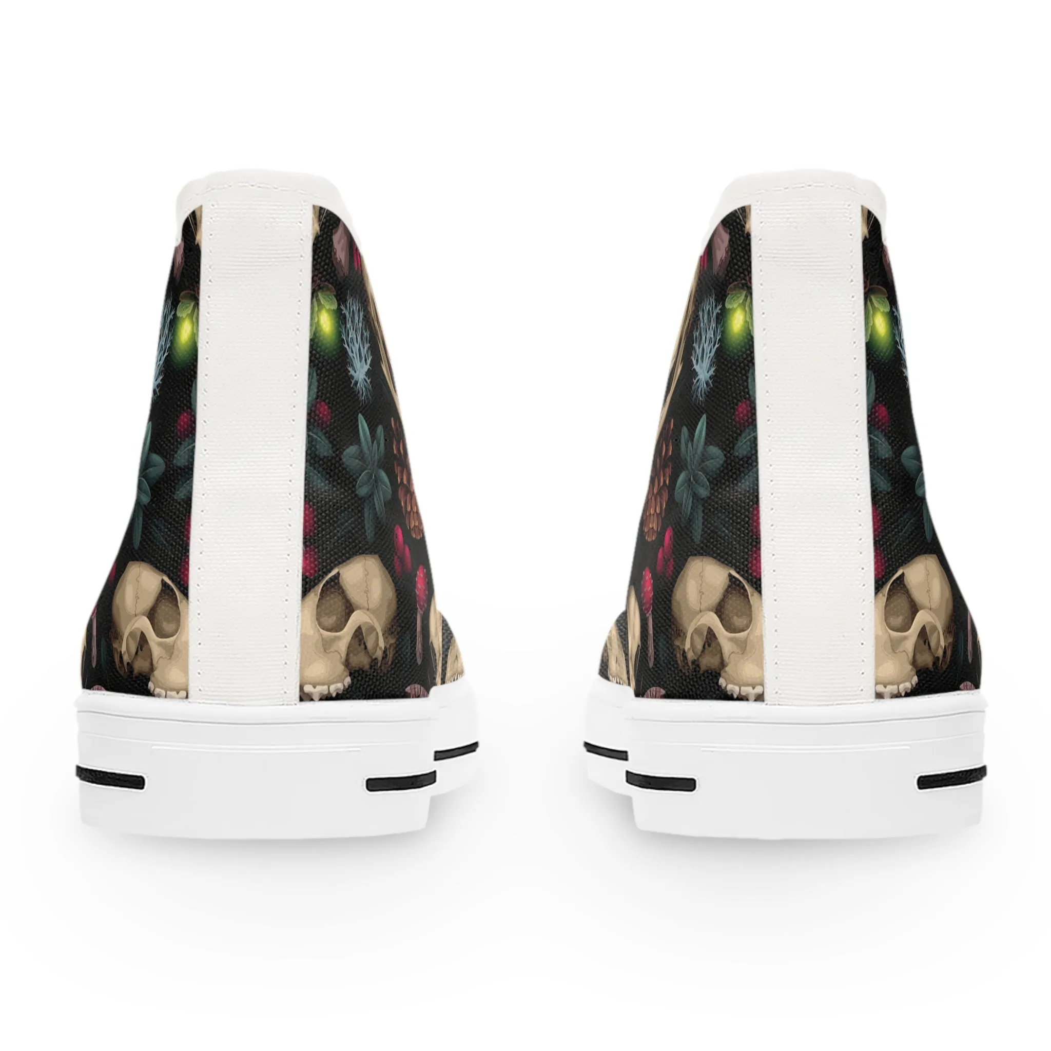 Mystic Moss Skull Skeleton Women's High Top Sneakers