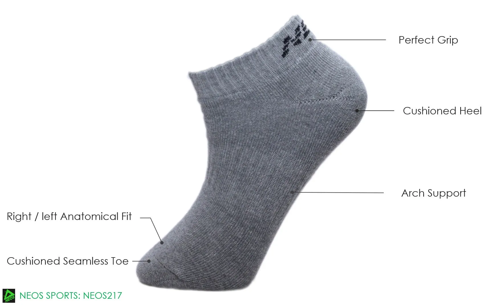 Neos Sports Men Low Cut Socks - Extra Cushion