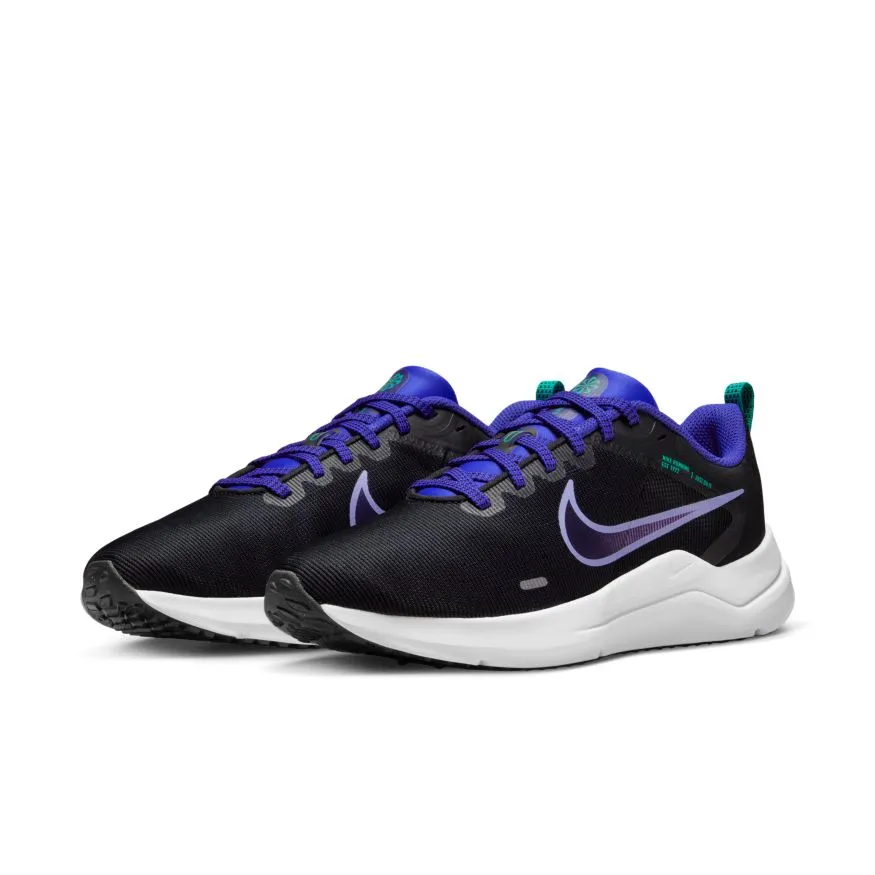 NIKE WOMEN'S DOWNSHIFTER 12 BLACK/PURPLE ROAD RUNNING SHOE