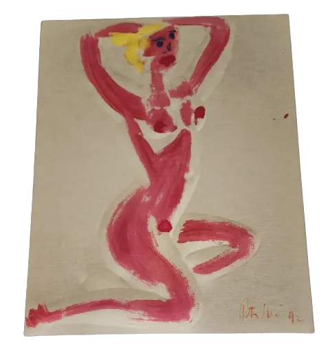 Nude Blonde Woman 93 Original Oil on Cloth Painting by Peter Keil