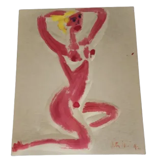 Nude Blonde Woman 93 Original Oil on Cloth Painting by Peter Keil