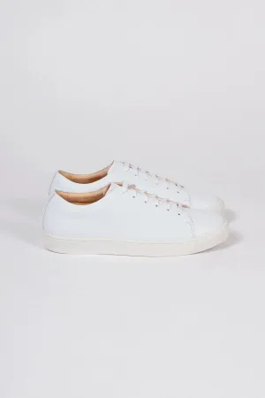 Oak Low in White Leather