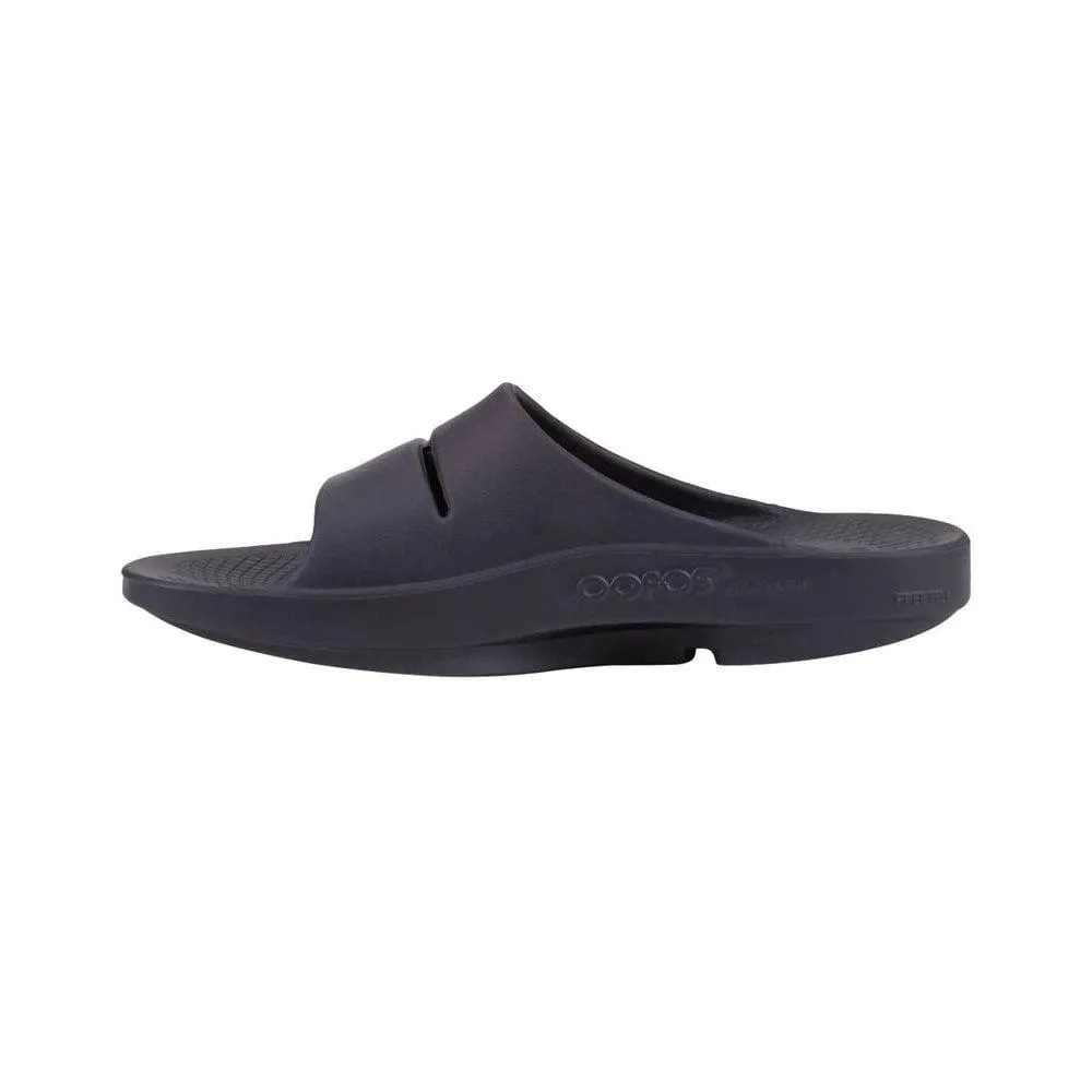 Oofos Mens Ooahh Sport Slide Black/White