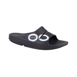 Oofos Mens Ooahh Sport Slide Black/White