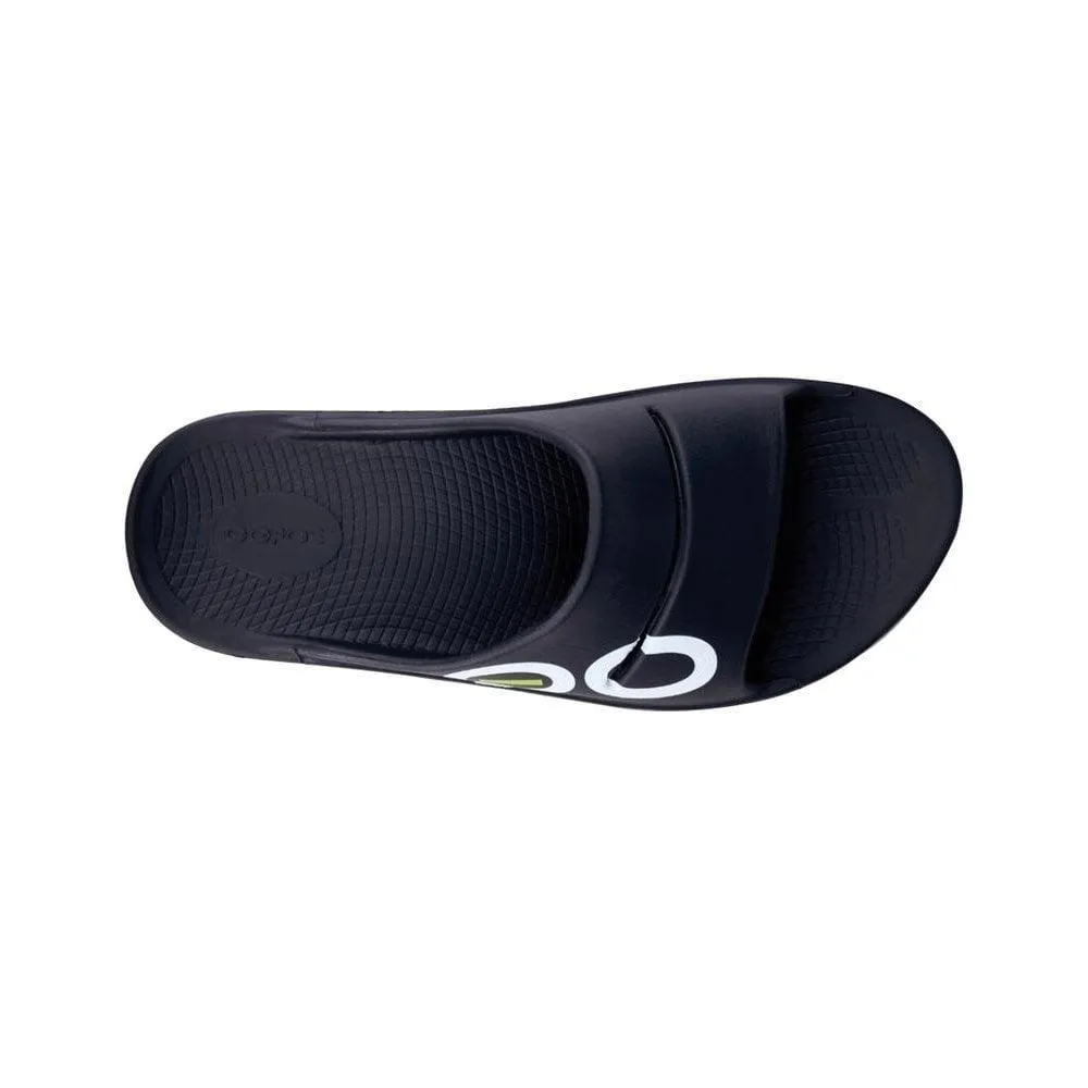 Oofos Mens Ooahh Sport Slide Black/White