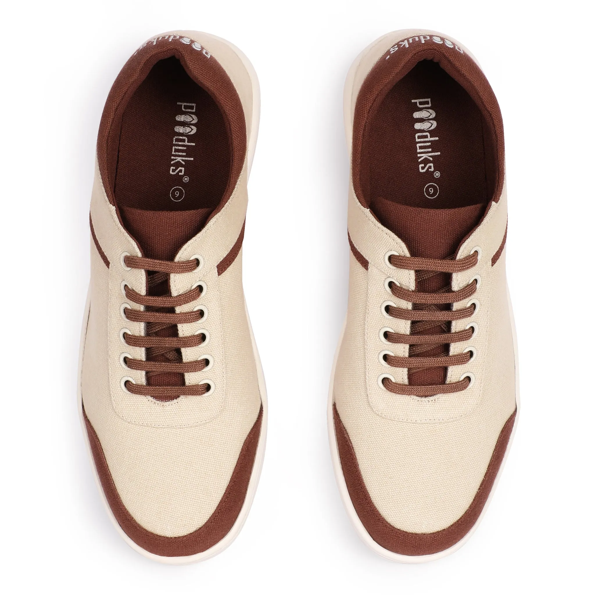 Paaduks Dan Eco-Sole Beige and Brown Sneakers (Unisex)