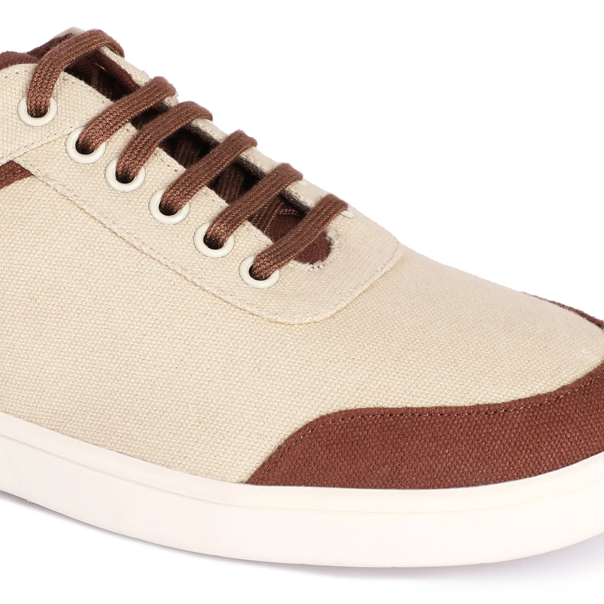 Paaduks Dan Eco-Sole Beige and Brown Sneakers (Unisex)