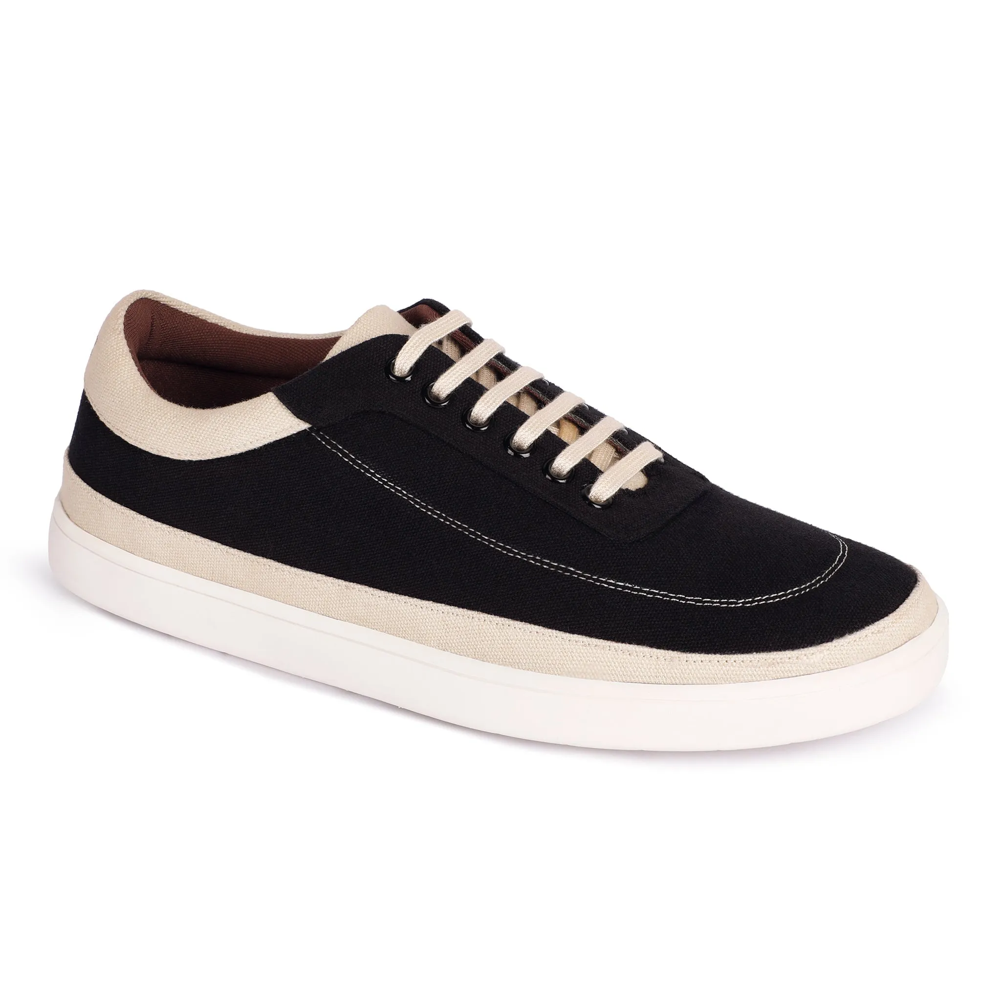 Paaduks Ske Eco-Sole Black and Beige Sneakers for Men