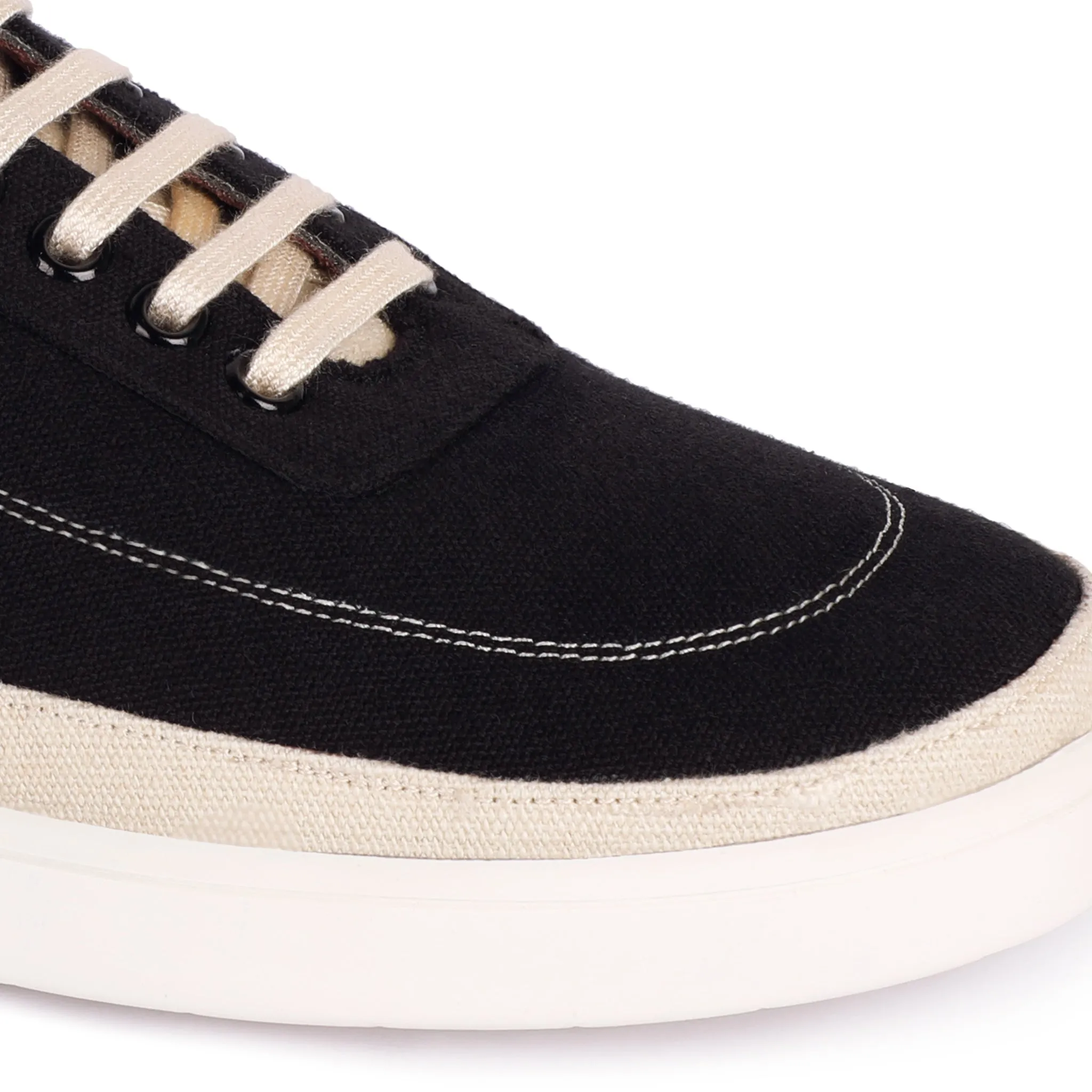 Paaduks Ske Eco-Sole Black and Beige Sneakers for Men