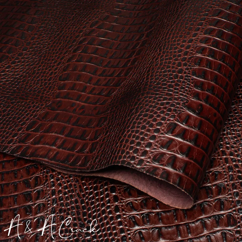 POROSUS MOCK CROC - OXBLOOD - 1.2/1.4mm