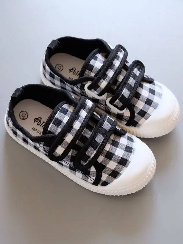 Posh Plaid Velcro Sneakers by Liv and Mia